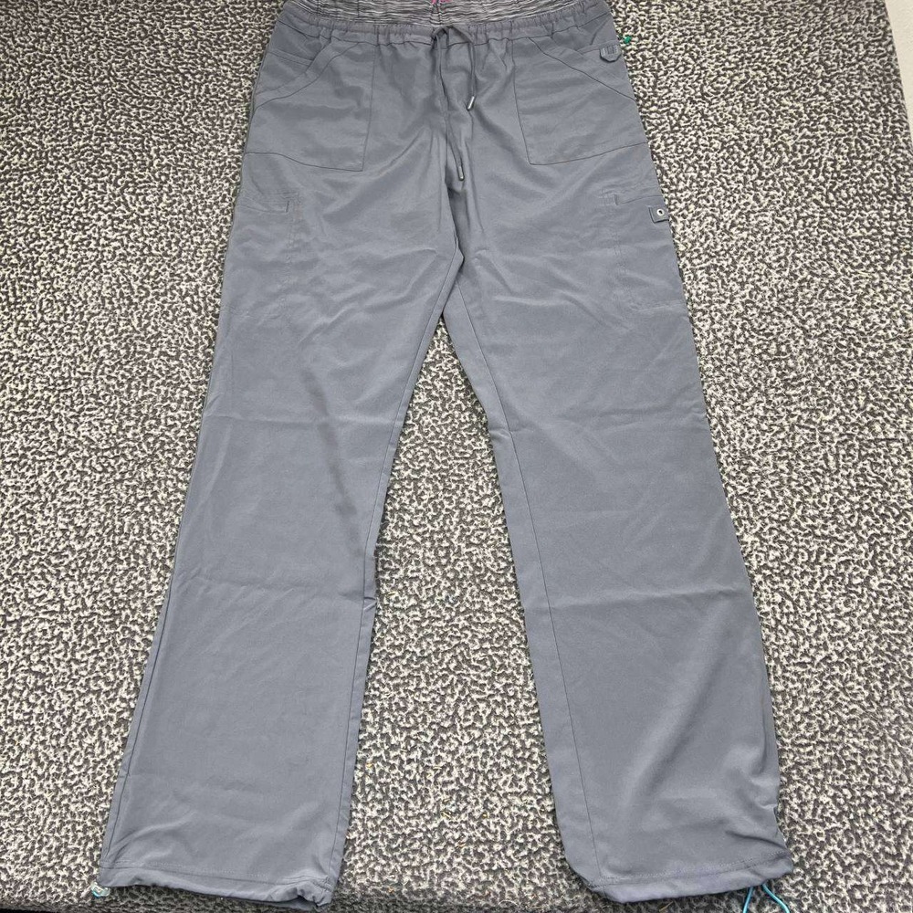 Urbane Performance Scrub Pants Women Large Gray Cargo Drawstring Waist L
